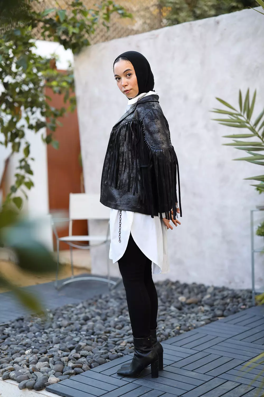 BLACK FRINGES JACKET 5