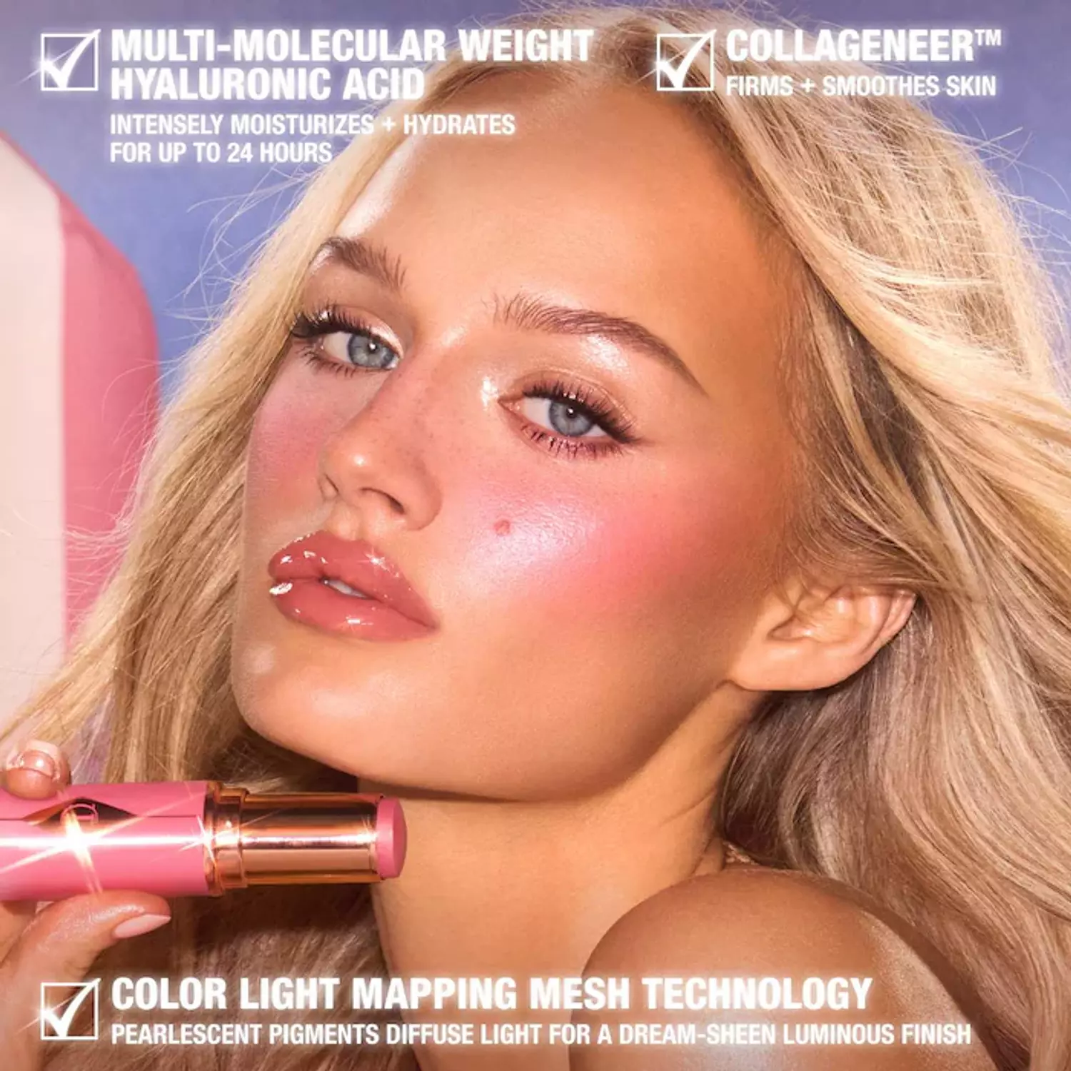 Unreal Lip + Cheek Glow Blush Stick with Hyaluronic Acid 5