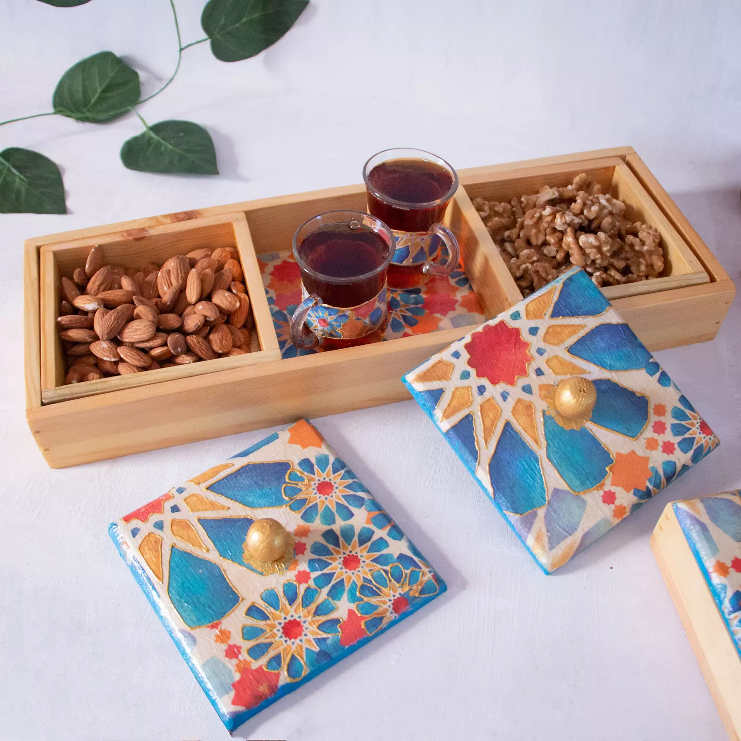 Blue Islamic Star Nuts Tray 4 pieces  1
