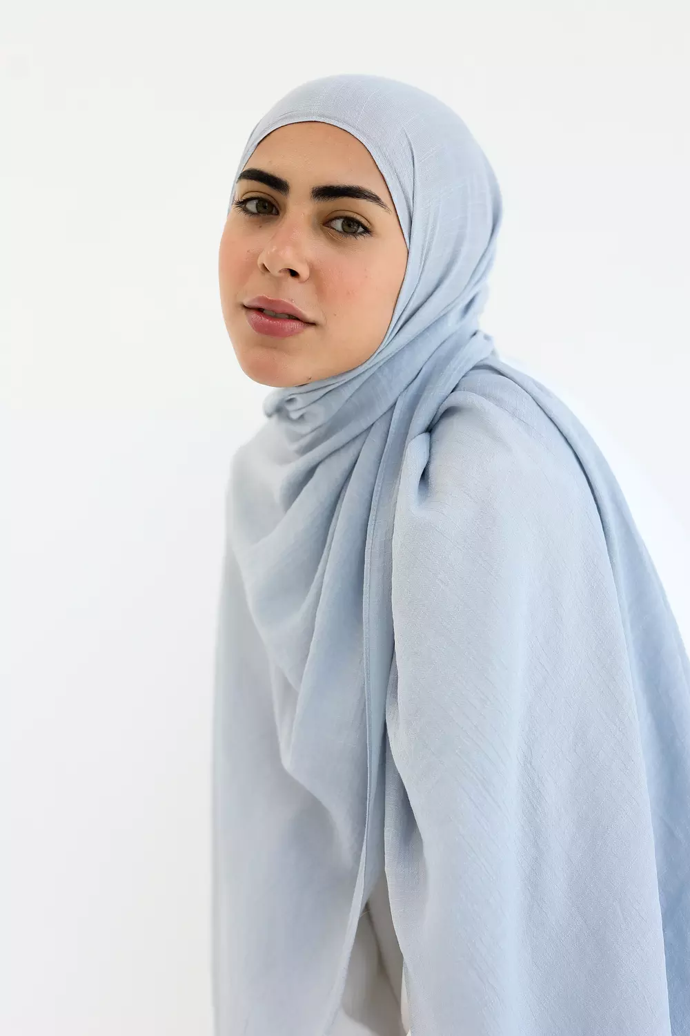 Light Grey Linen scarf  image