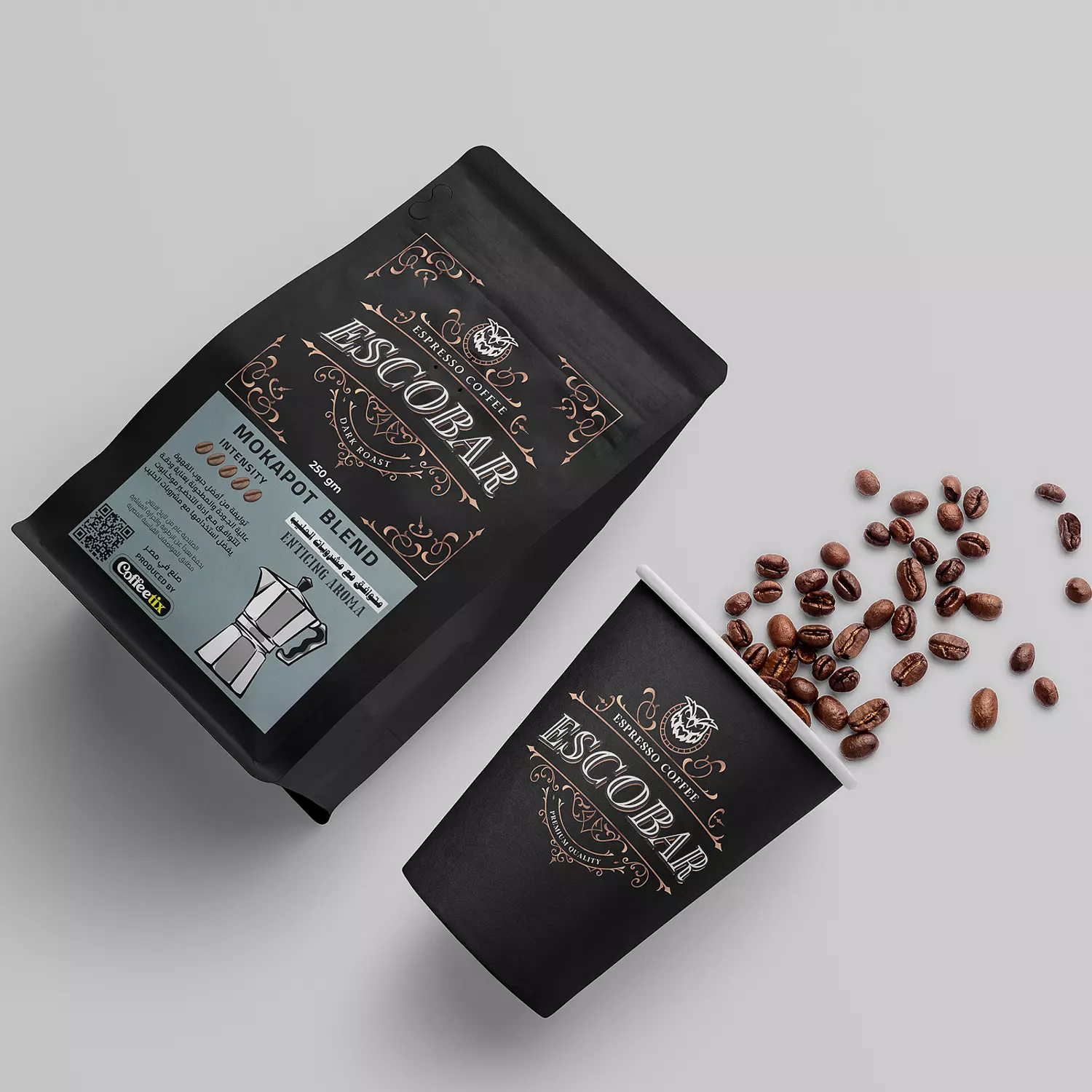  ESCOBAR Espresso coffee for Mokapot tool (medium dark roast ) for milk drinks 3
