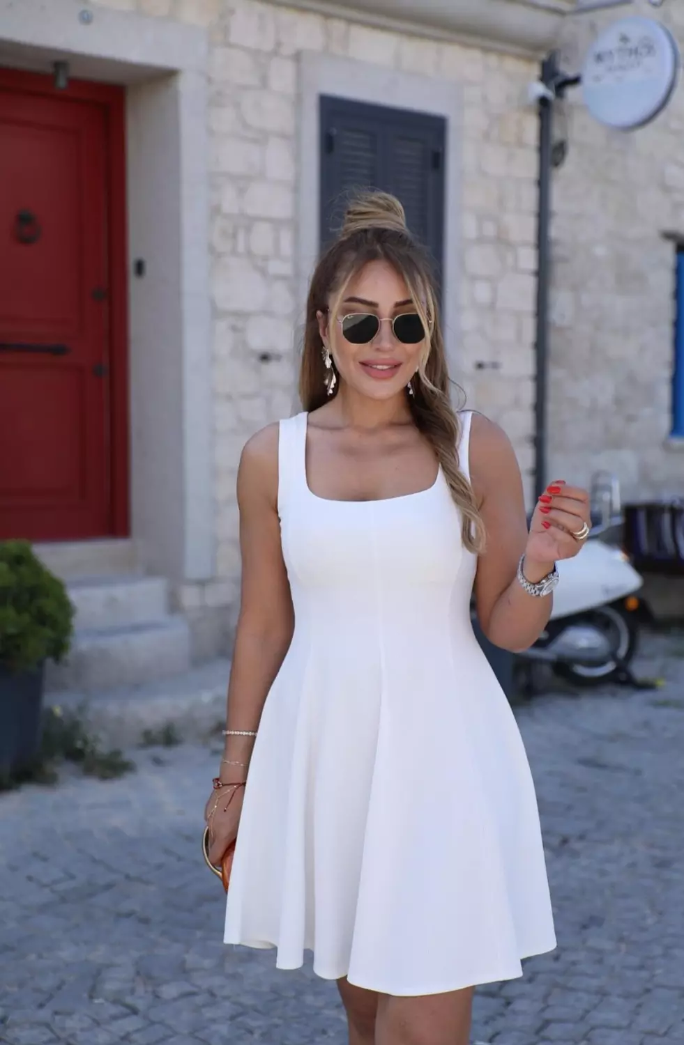 White kare midi dress 2