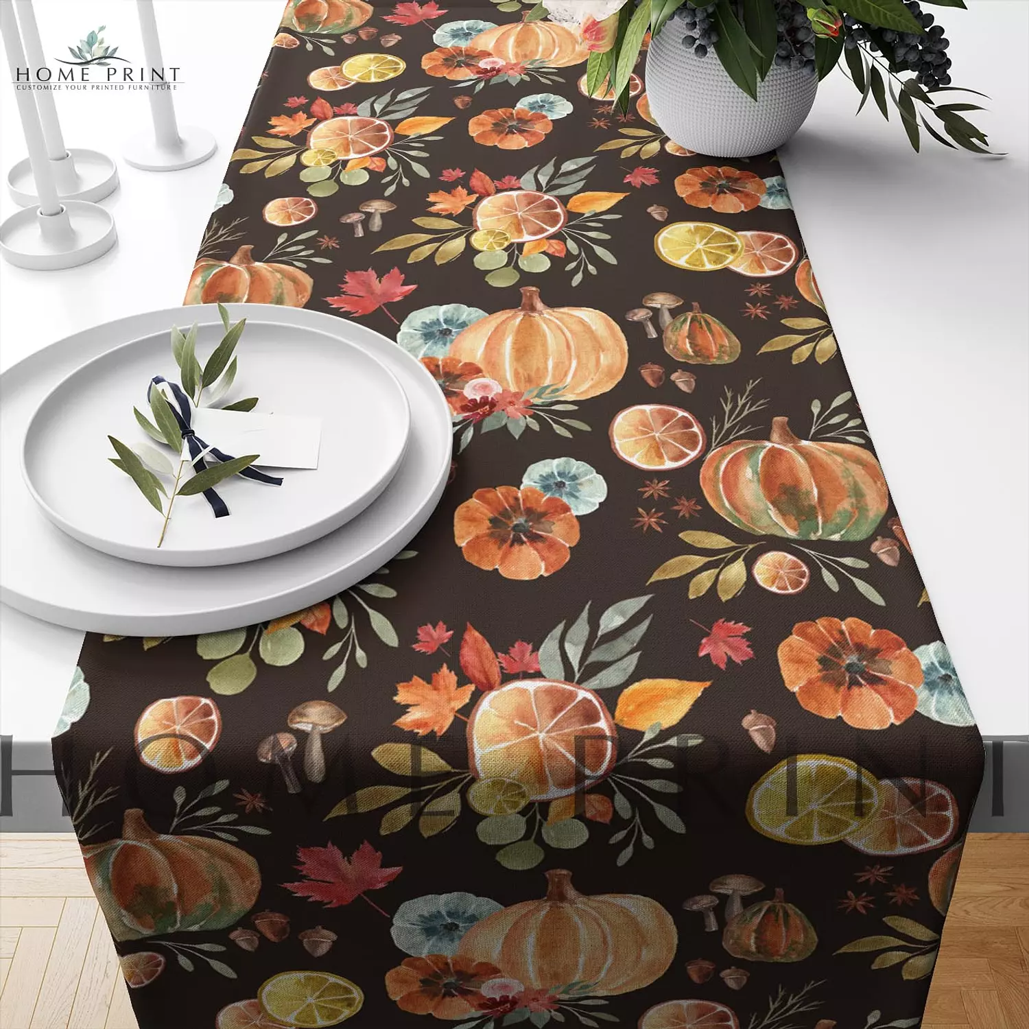 Autumn Runner - Fruits and Pumpkin - Multi shapes   image