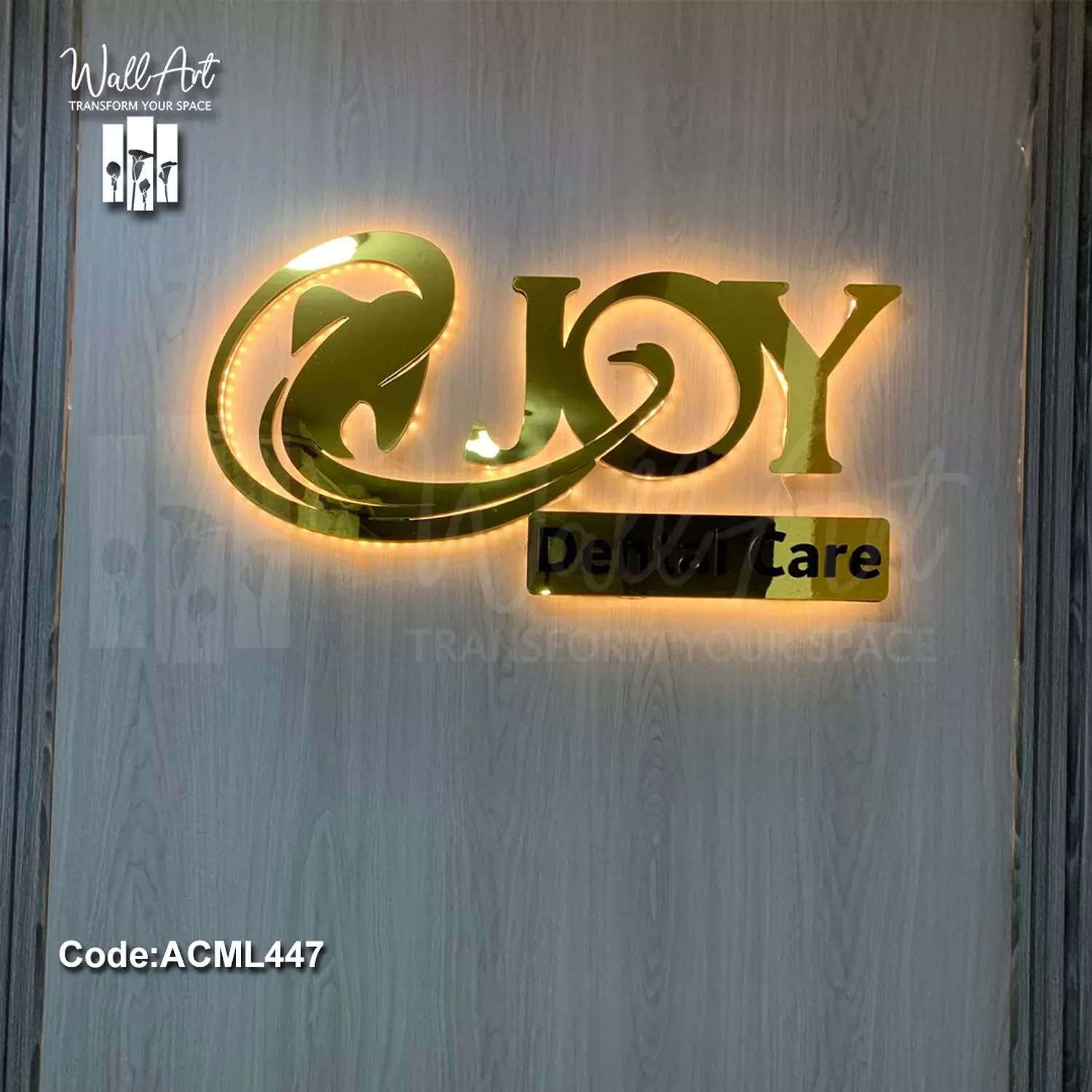 ACML447-Lighted Golden Acrylic Logo   hover image