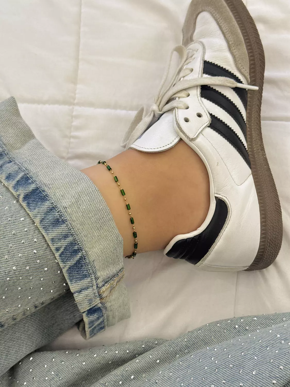 Green stone anklet image