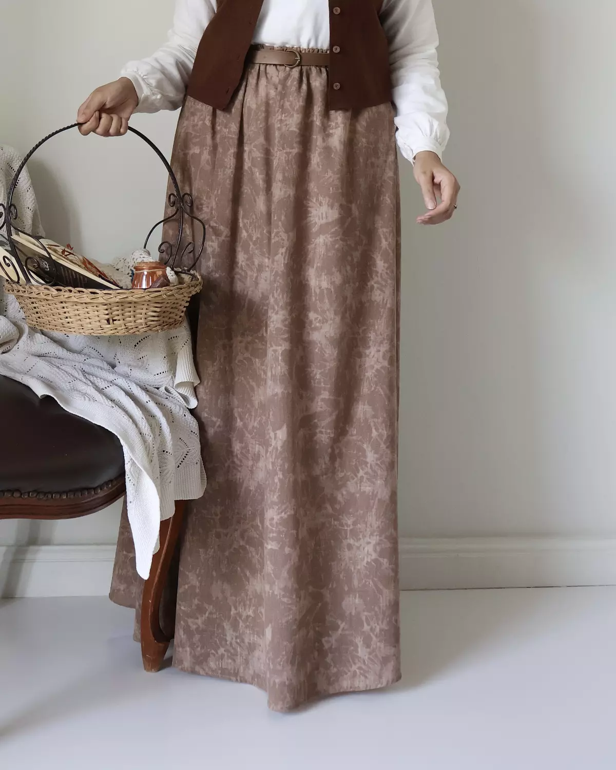 Beige Linen Skirt 3
