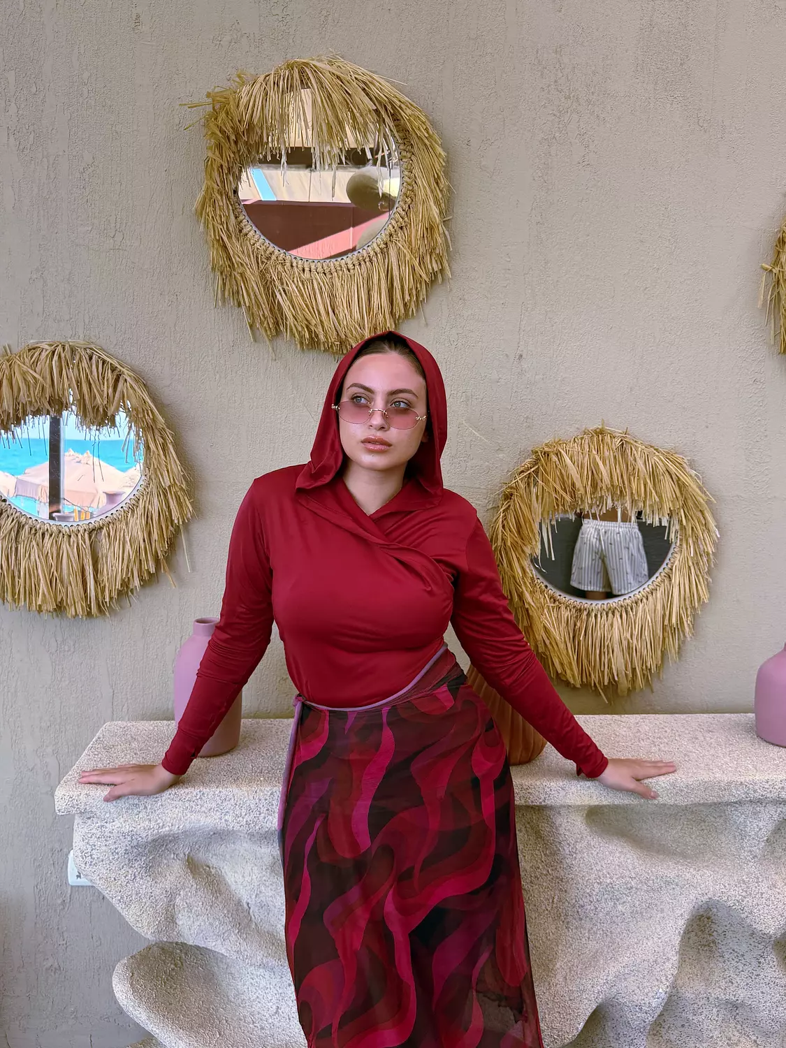 Maroon Marble Burkini 4