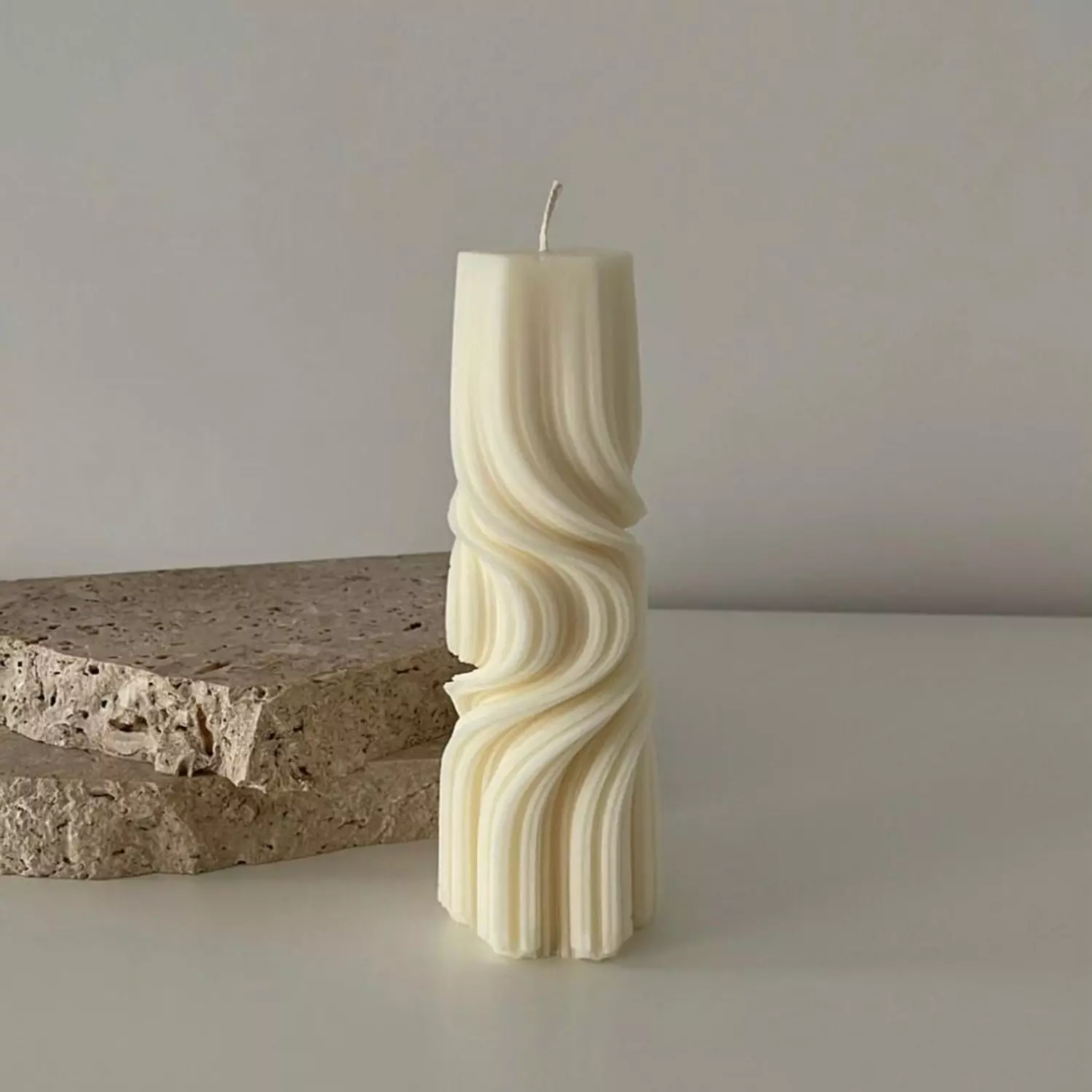 Striped Column Scented Candle image