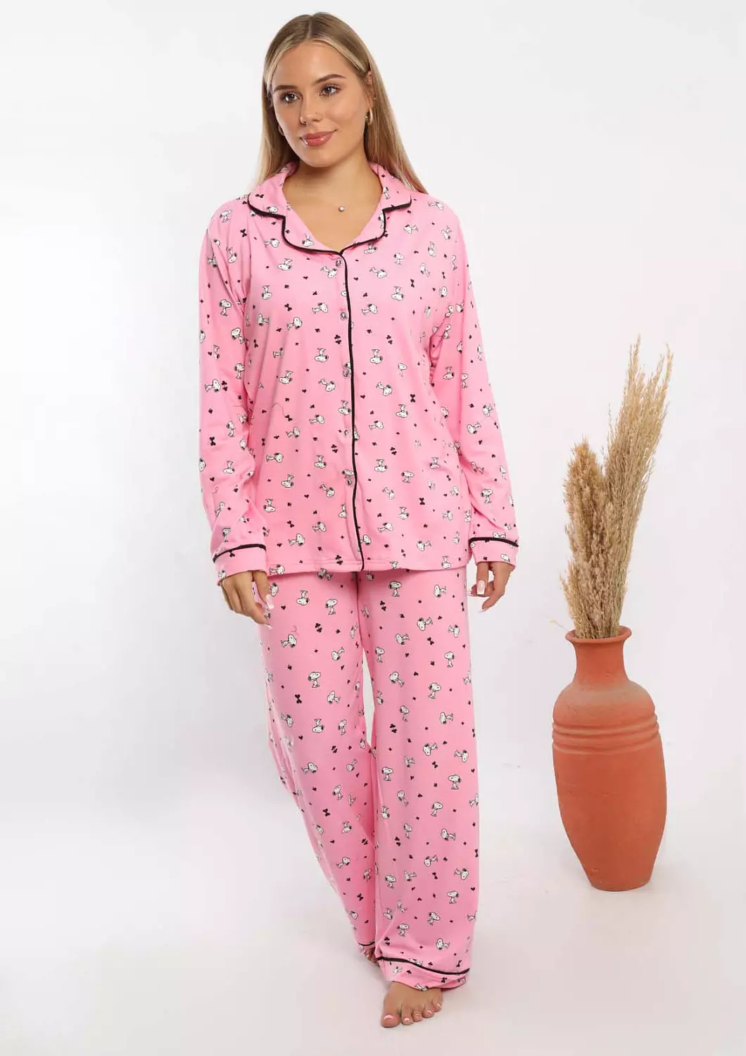 C347 SNOOPY BUTTONED PAJAMA SET 1
