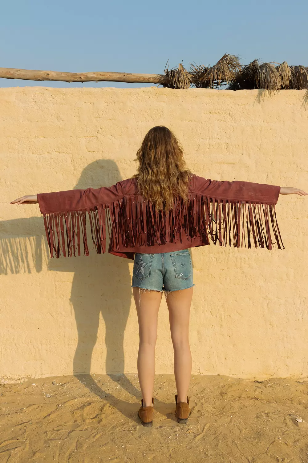 Fringe Suede Jacket - Burgundy 4