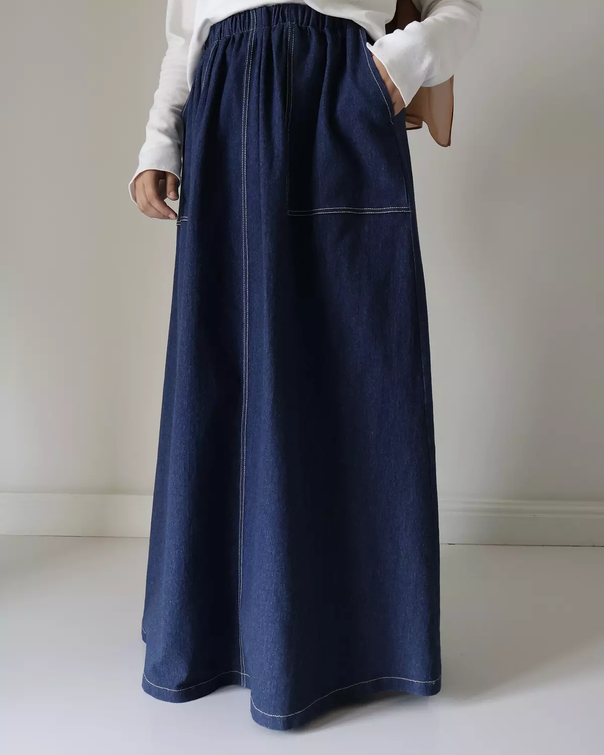 Denim Skirt Dark Blue A Line - TEENAGE image