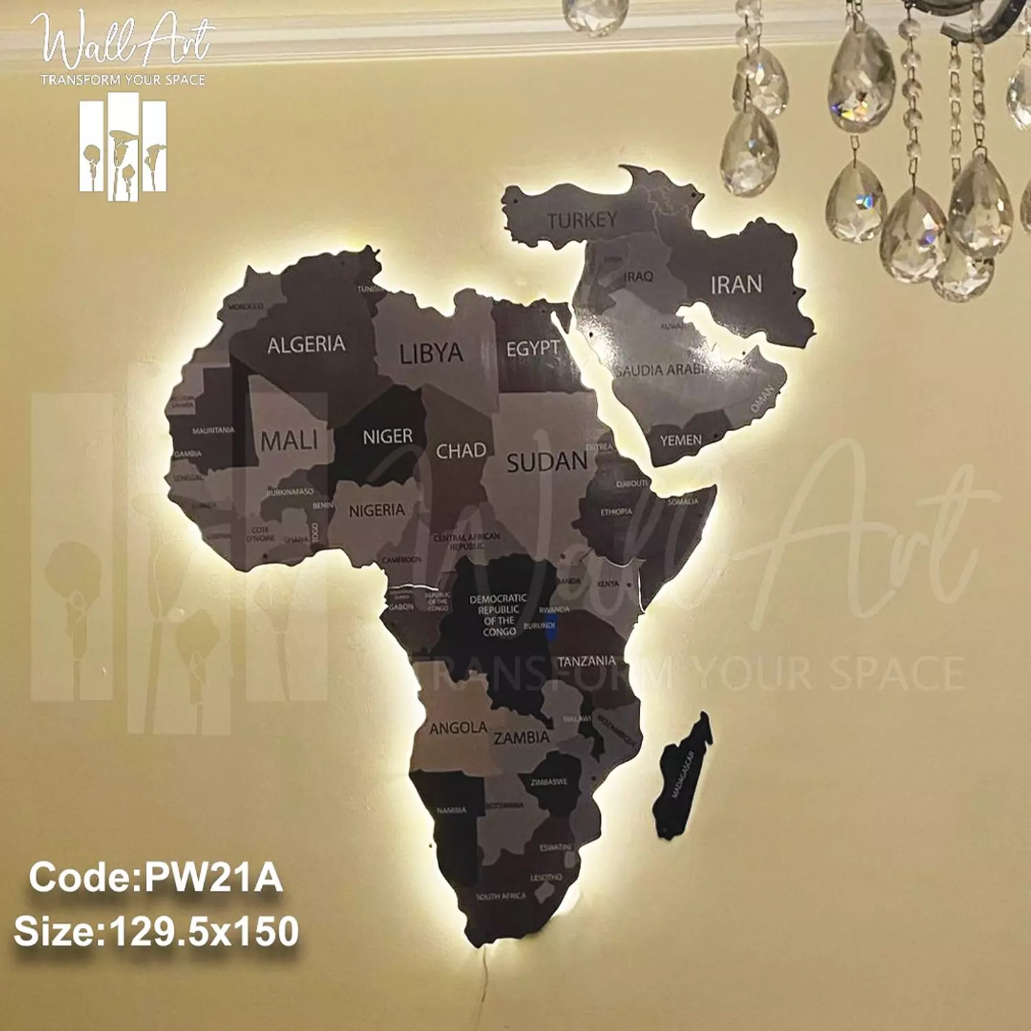 PW21- Lighted Printed Wooden Map   2