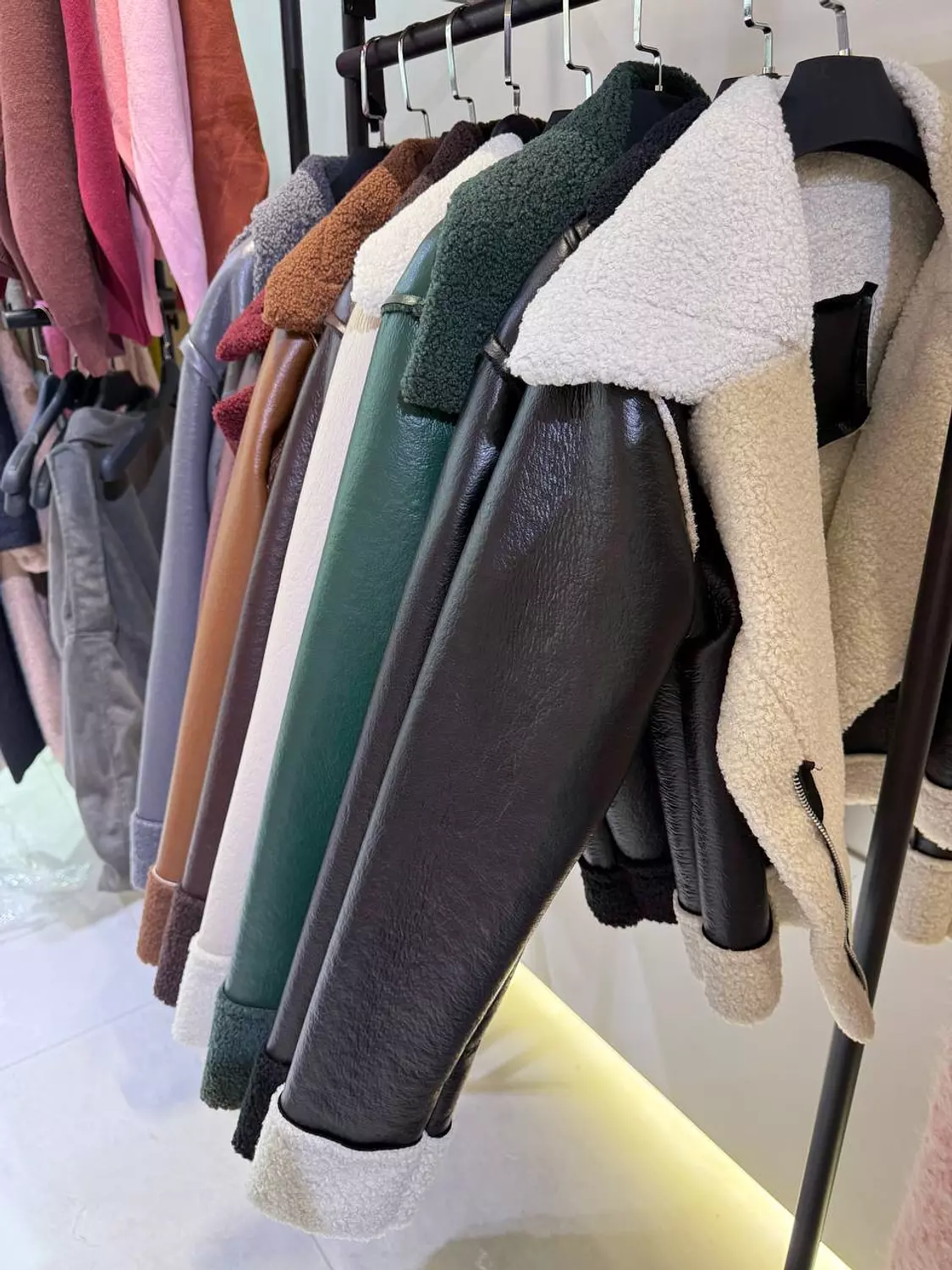 Wide Collar Faux Fur Jacket 9