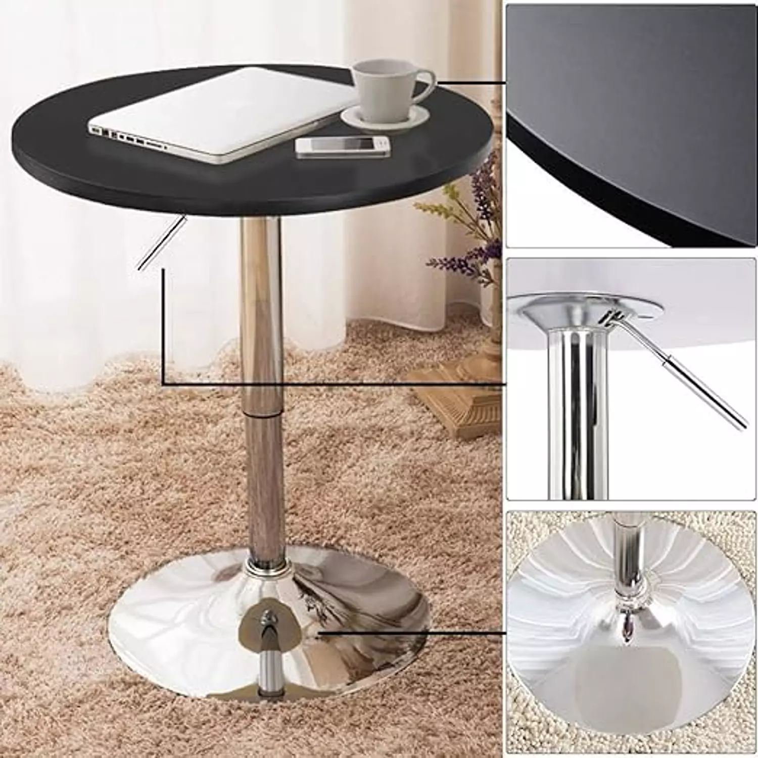 Black Wood Bar Table – Square Top hover image