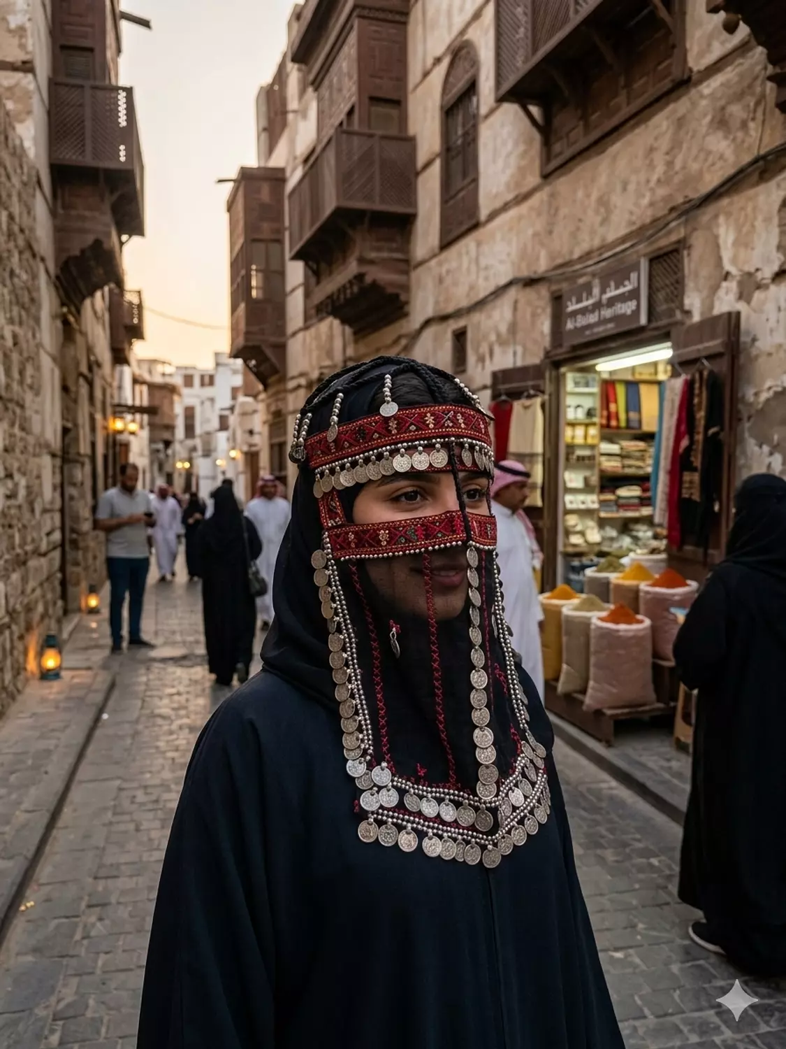  Traditional Egyptian Sinai face veil/ Burqa (برقع)/ Bisha (بيشة