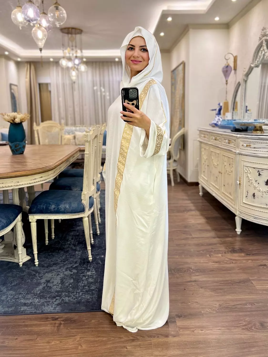 Free size Abaya- White 4