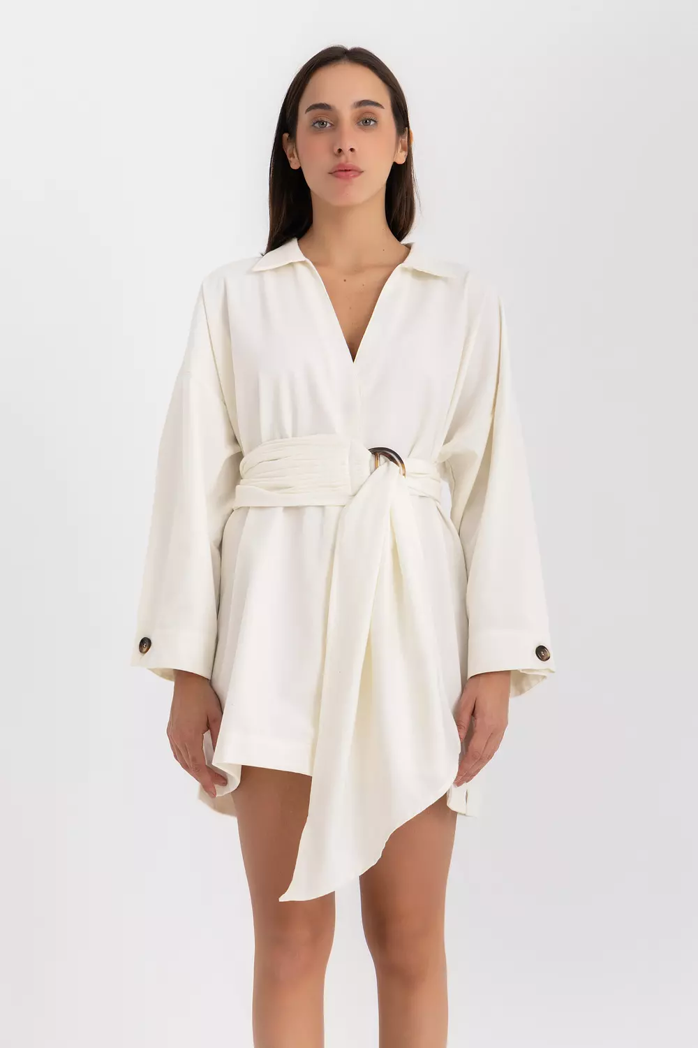 The Pola mini shirt dress - offwhite 2