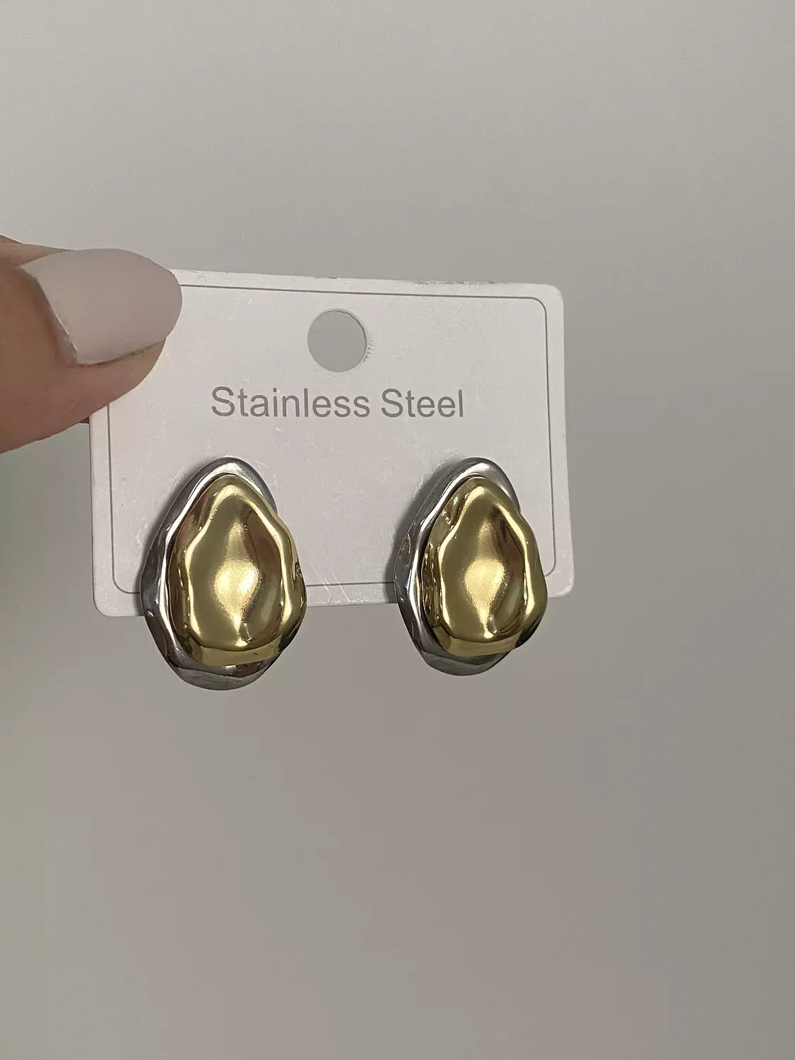 Gold x Silver Oval Studs 2