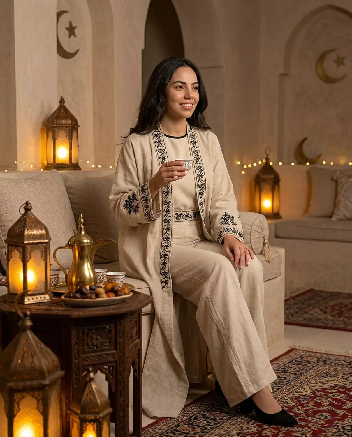 Marrakech Magic Kaftan set- Beige hover image