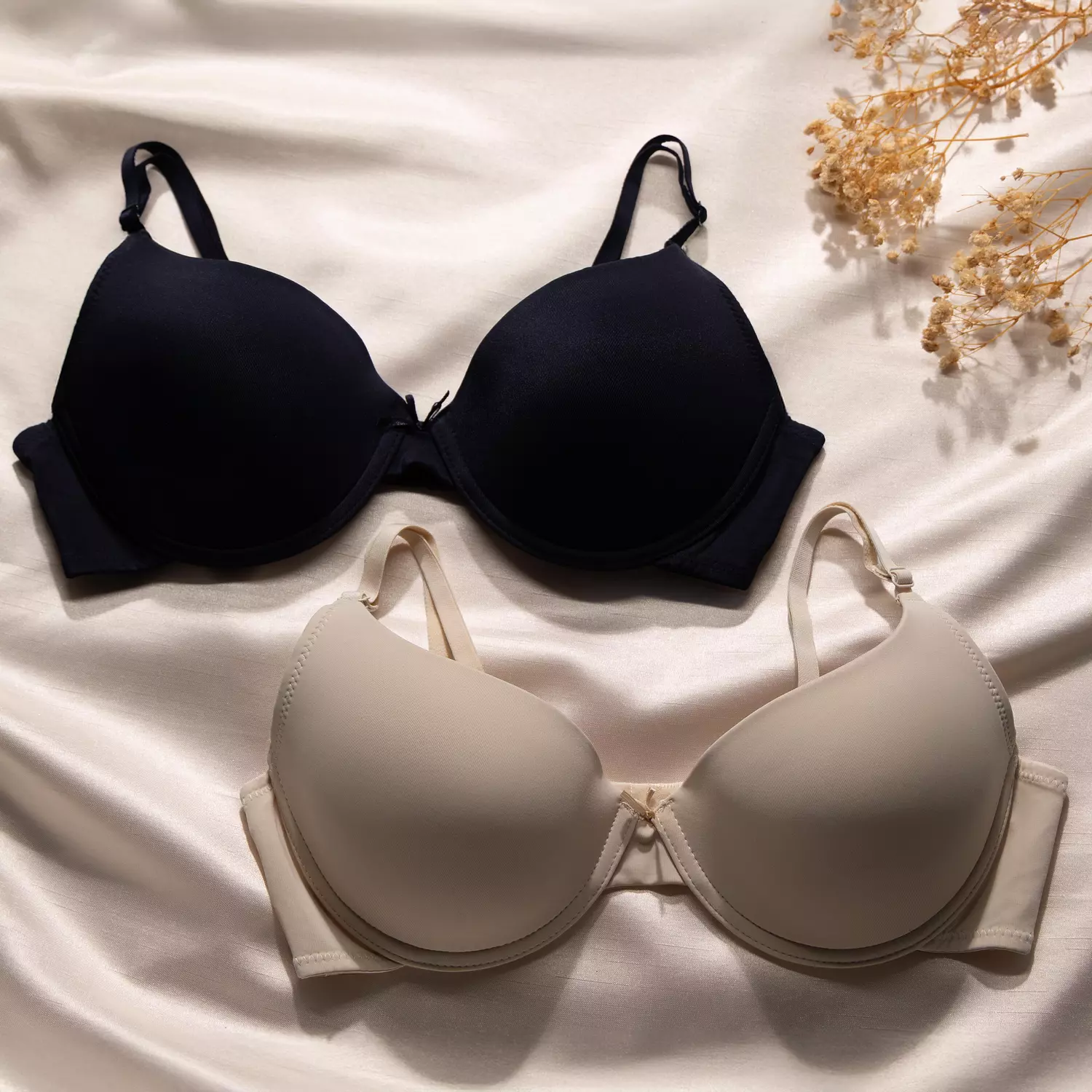 2pk Silk Wired Plunge T-shirt bra image