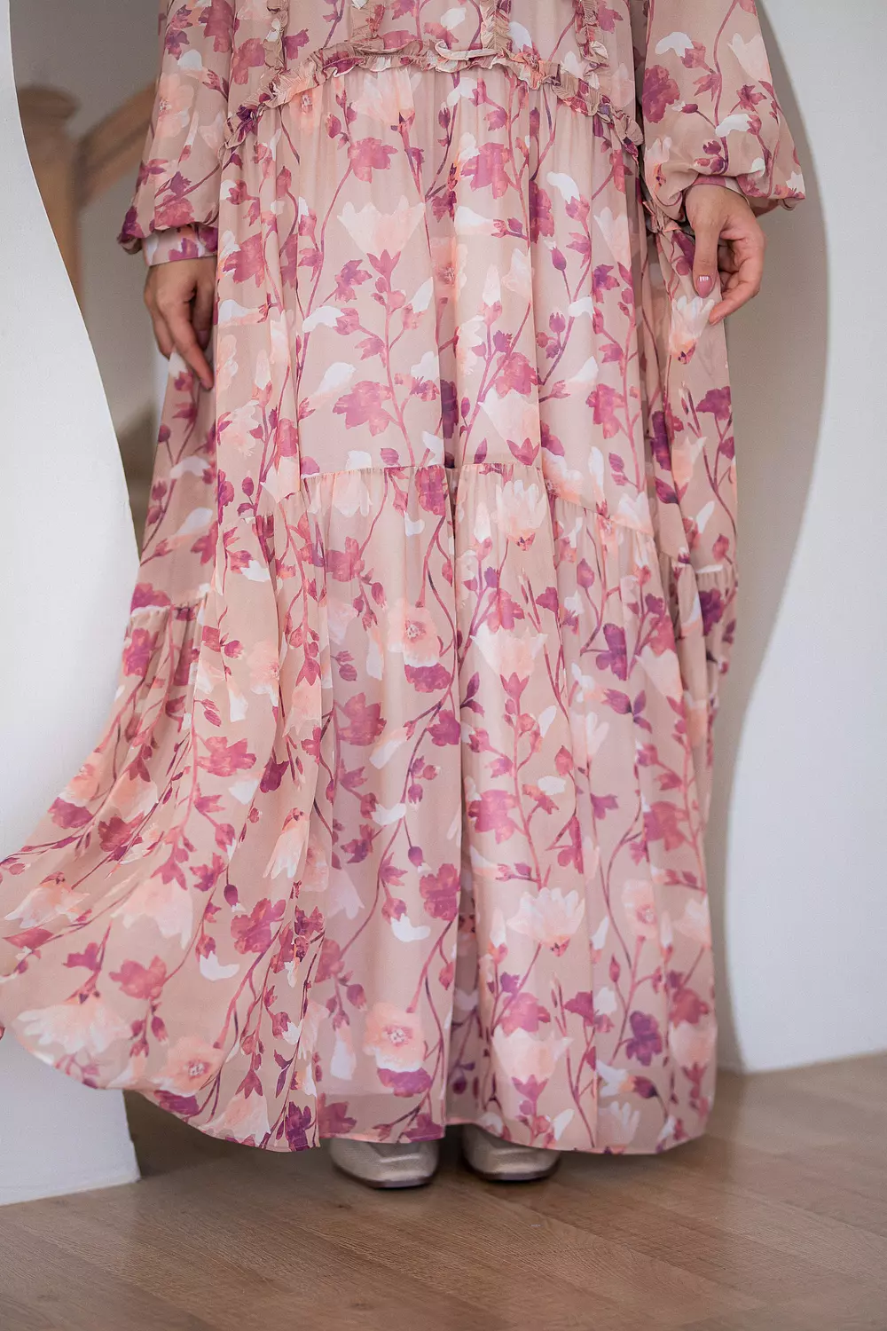 Vanilla Chiffon Dress with Full Lining 4