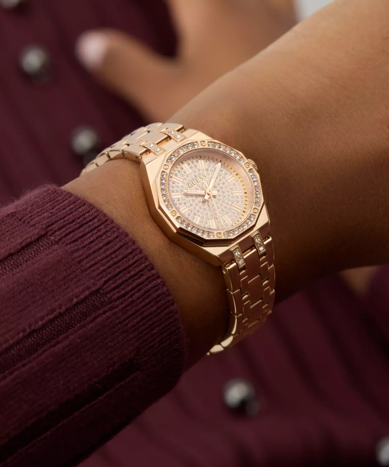 GUESS Ladies Pixie Rose Gold Tone Analog Watch 6