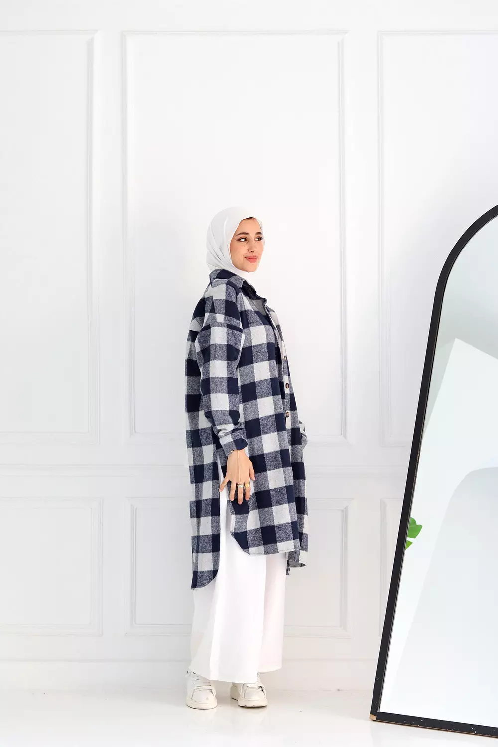 Blue Checkered Oversize Shirt image