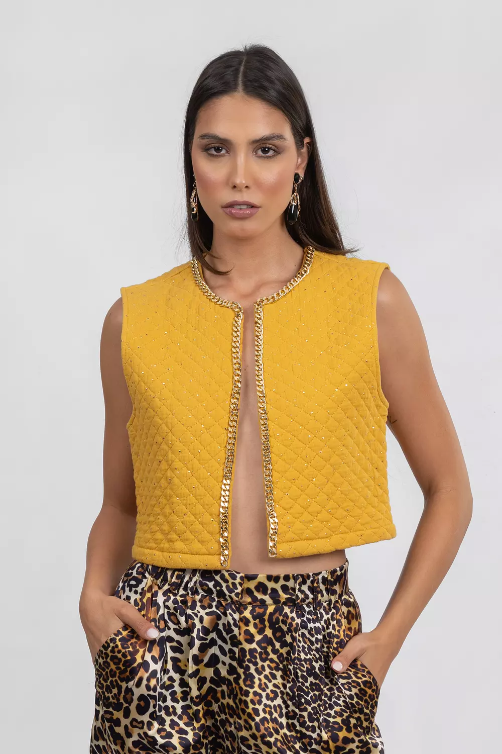 Mustard Cropped Jacket image