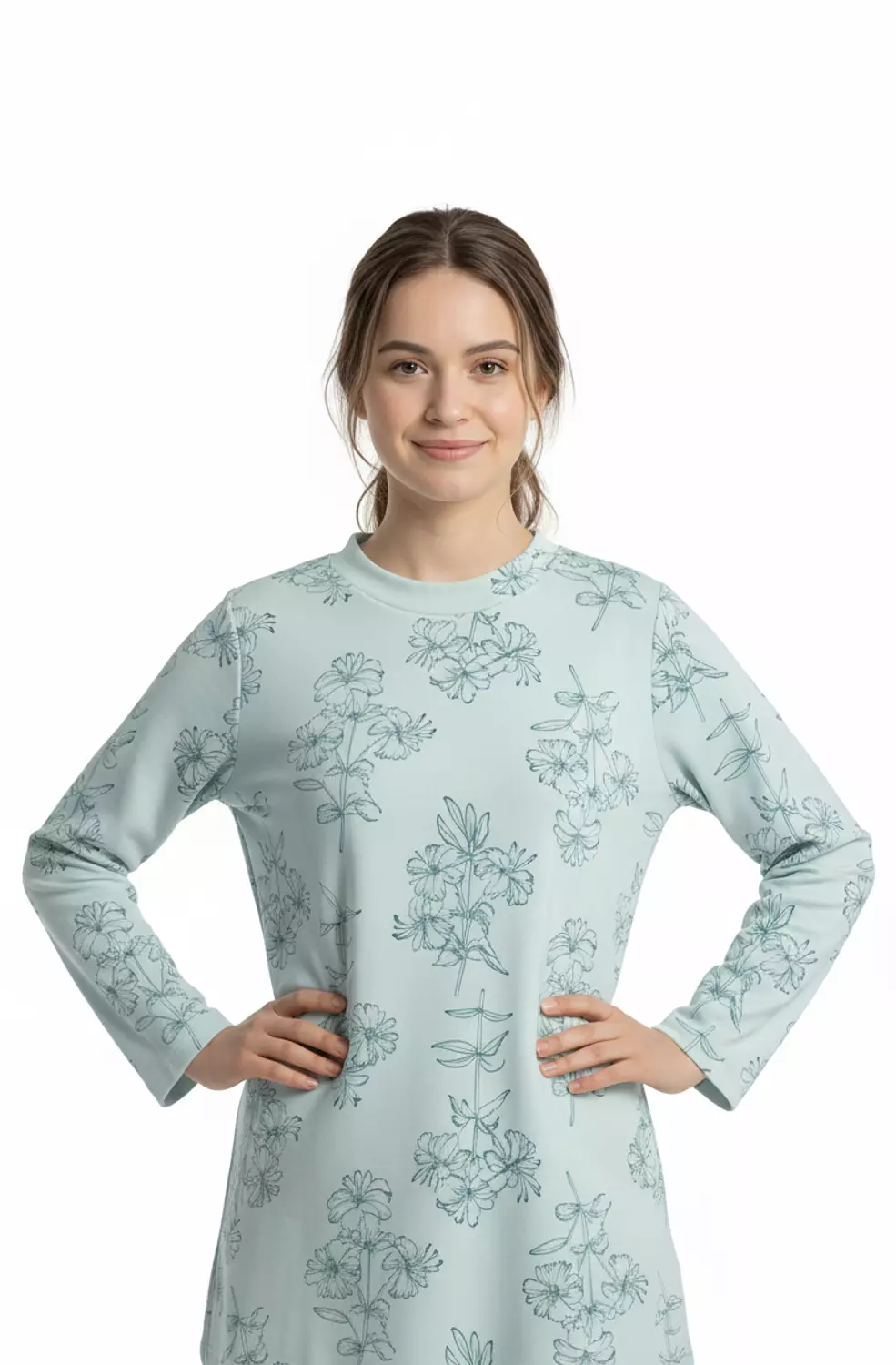 Shorto Printed Flower PJ - Girl - Turquoise - 3101 2