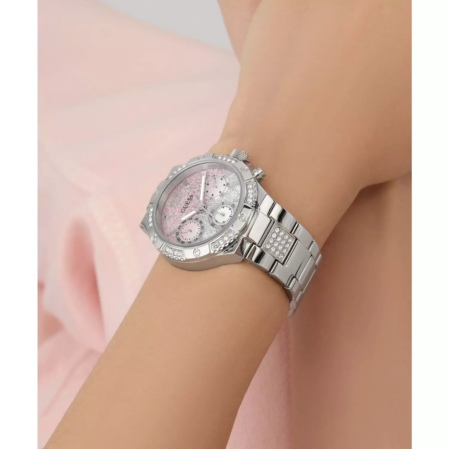 GUESS Ladies Silver Tone Multi-function Watch Silver Tone Stainless Steel Bracelet GW0950L1 5