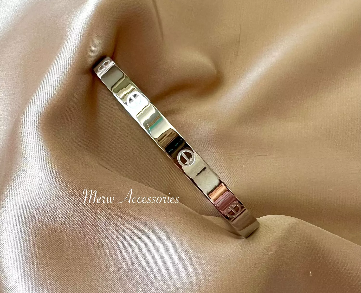C silver bangle  image