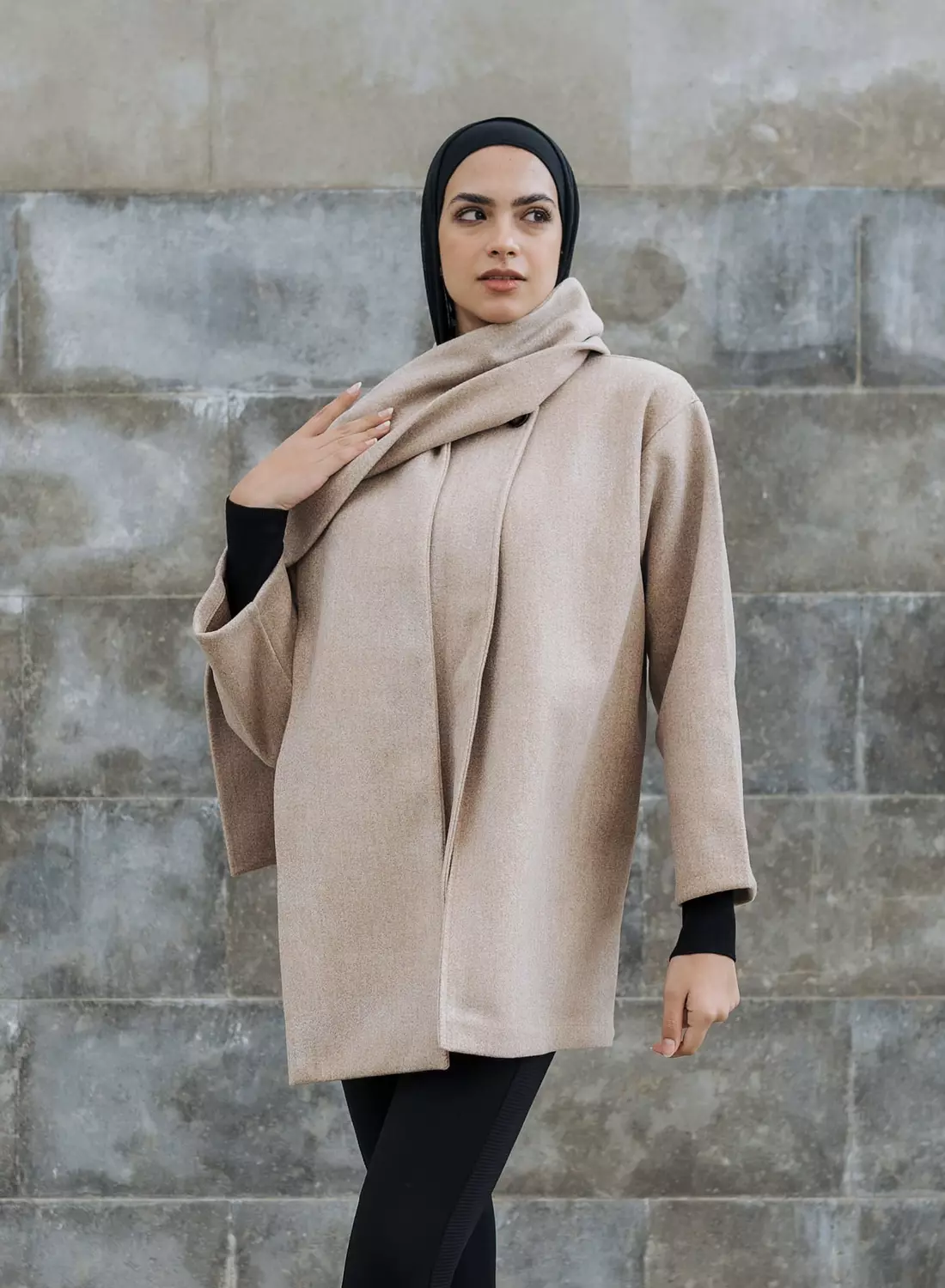 Wool scarf Jacket - Beige 2