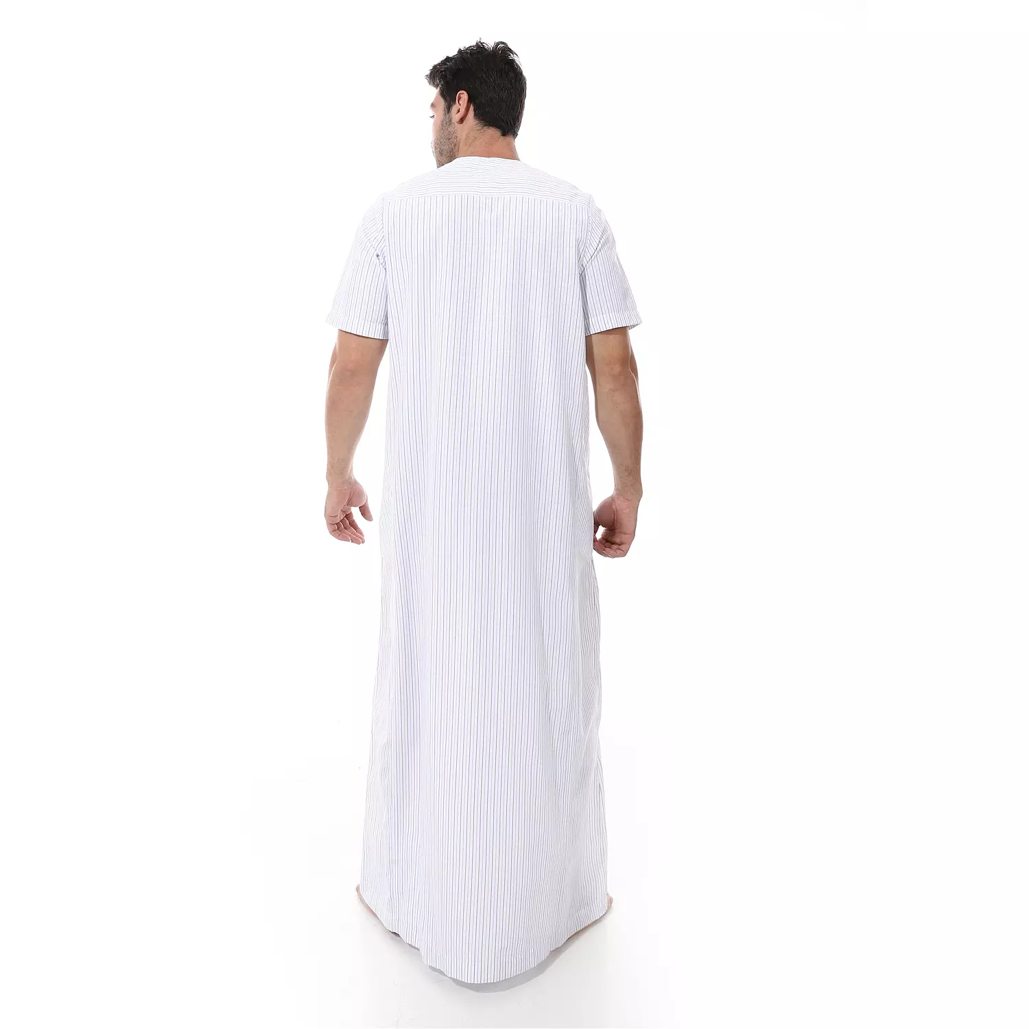 Men Galabeya Short Sleeves - 2258 - Blue*Black 4