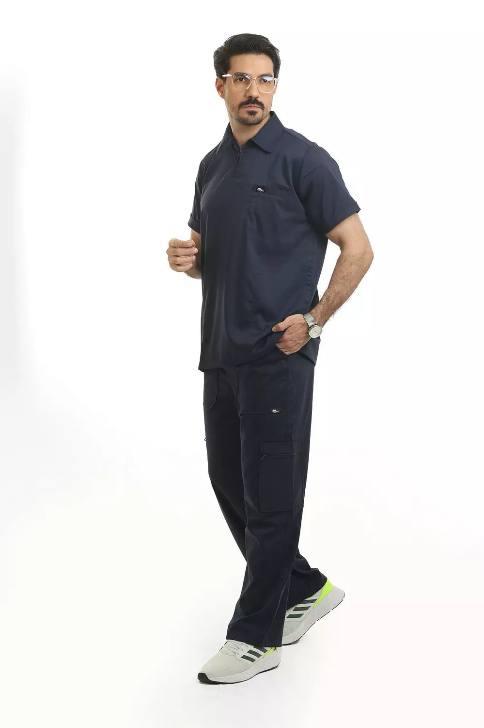 Dark Blue Polo Scrub 2