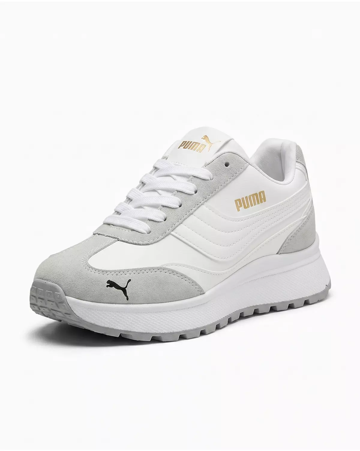 Women’s Puma Shoes – White & Gray hover image
