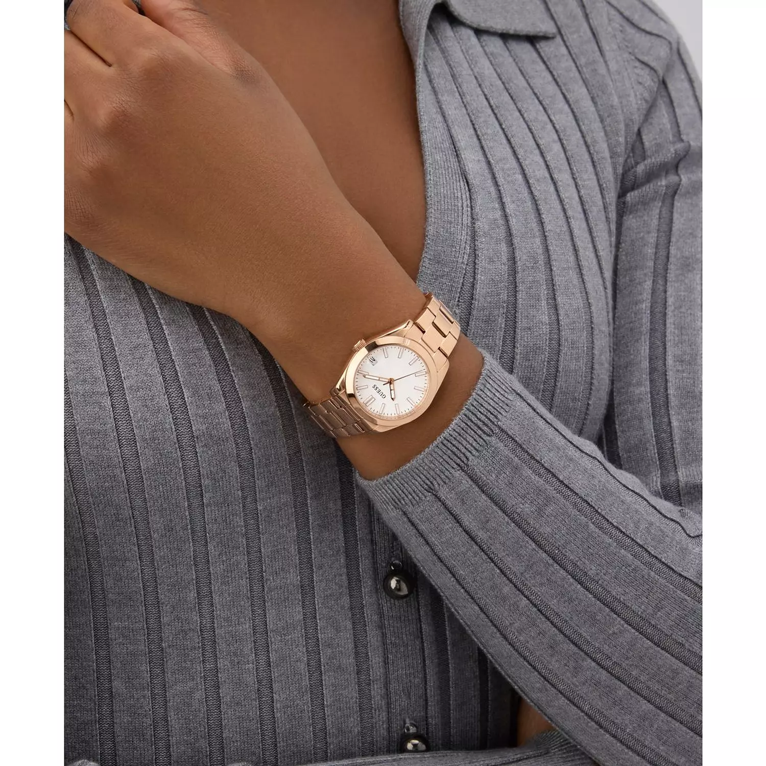 GUESS Ladies Rose Gold Tone Date Watch Rose Gold Tone Stainless Steel Bracelet GW0934L4 7