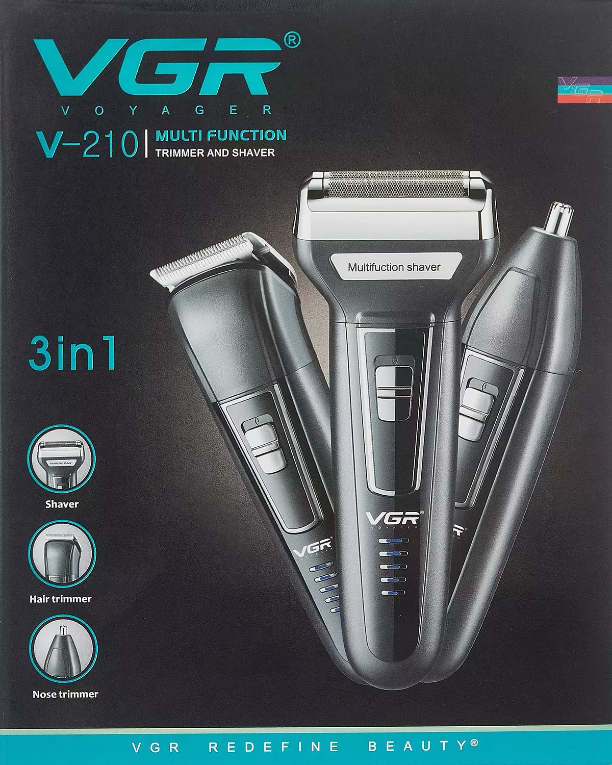 VGR V-210 3 in 1 Multi Function Grooming Kit for Men 10