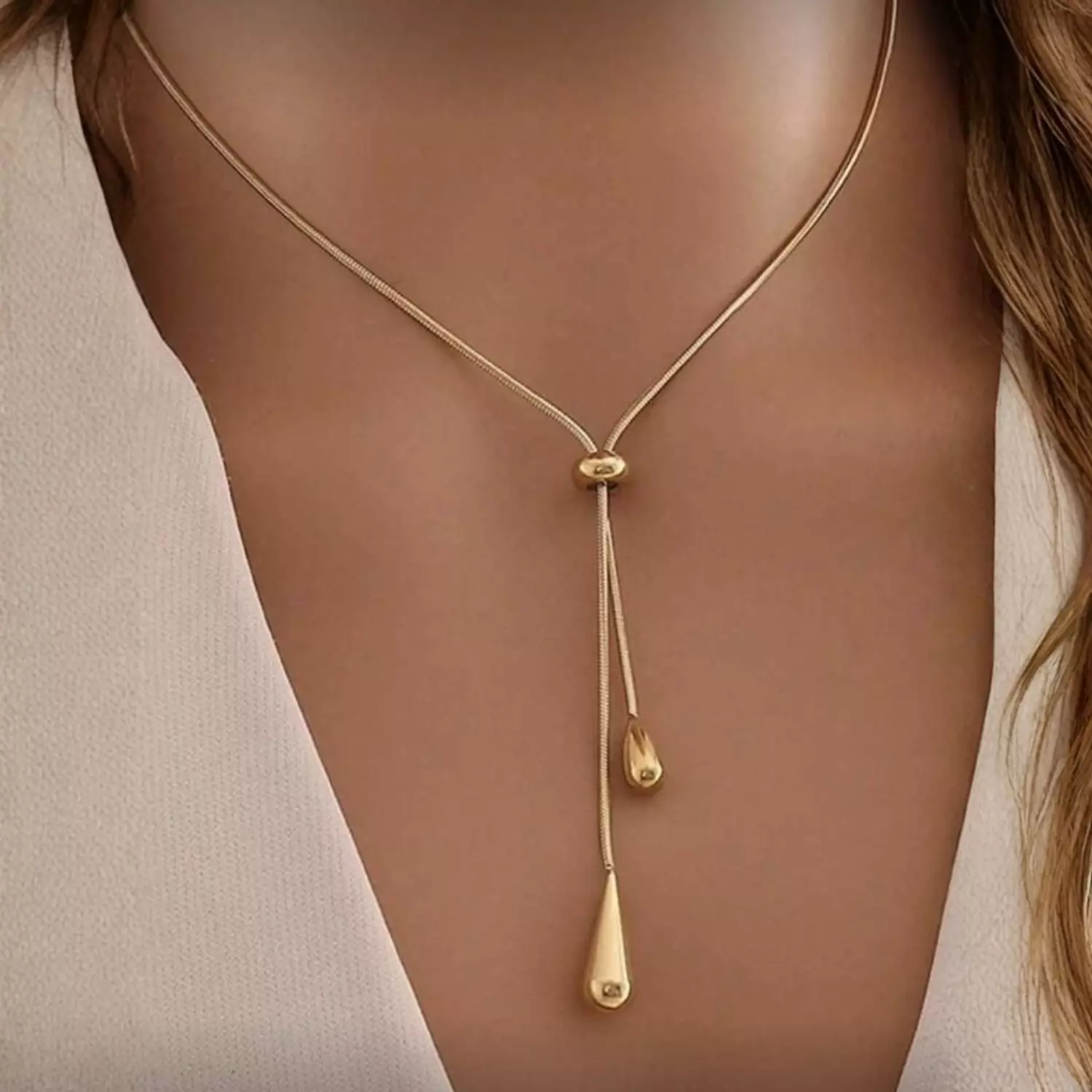 Stainless Steel Minimal Water Drop Necklace image