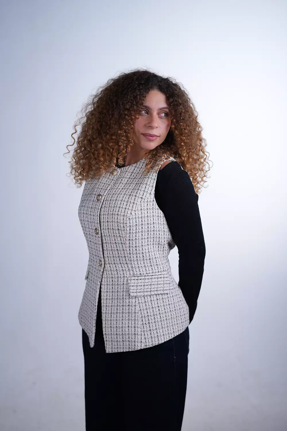 The Tailored Vest - White hover image