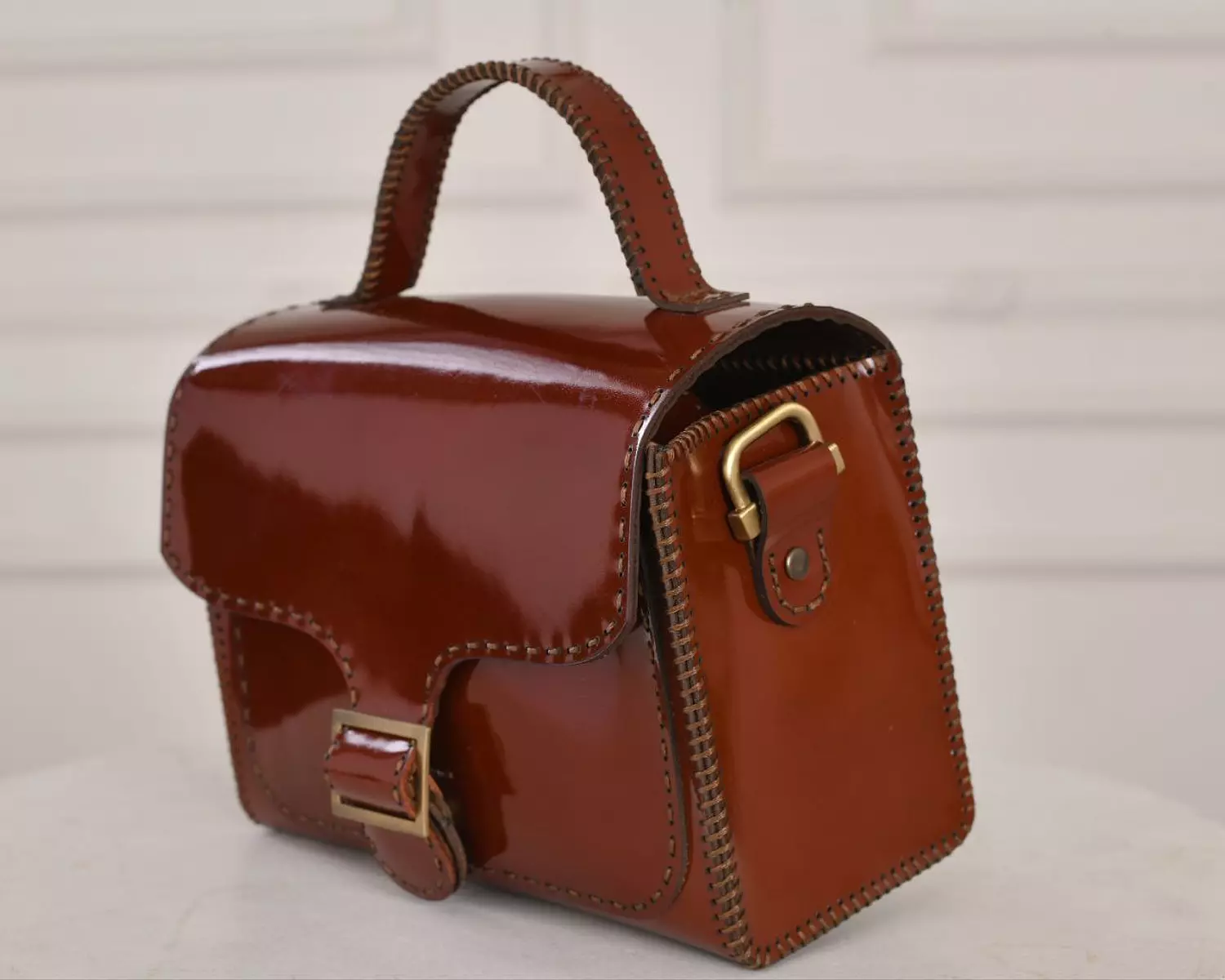 brown shiny bag 2