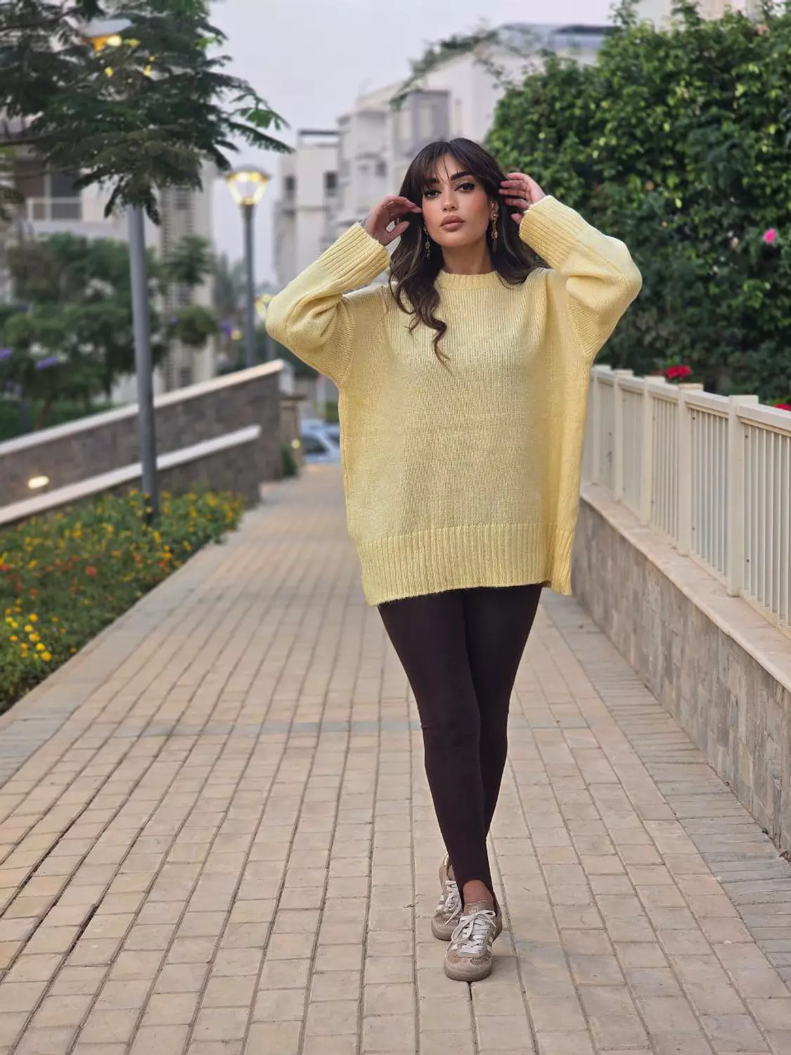 Yellow Oversize Basic Pullover  hover image