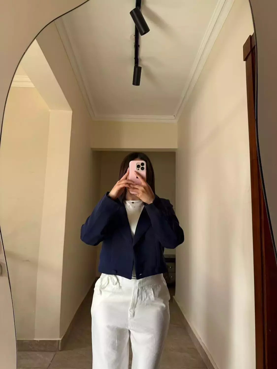 Cropped Blazer Navy Blue hover image
