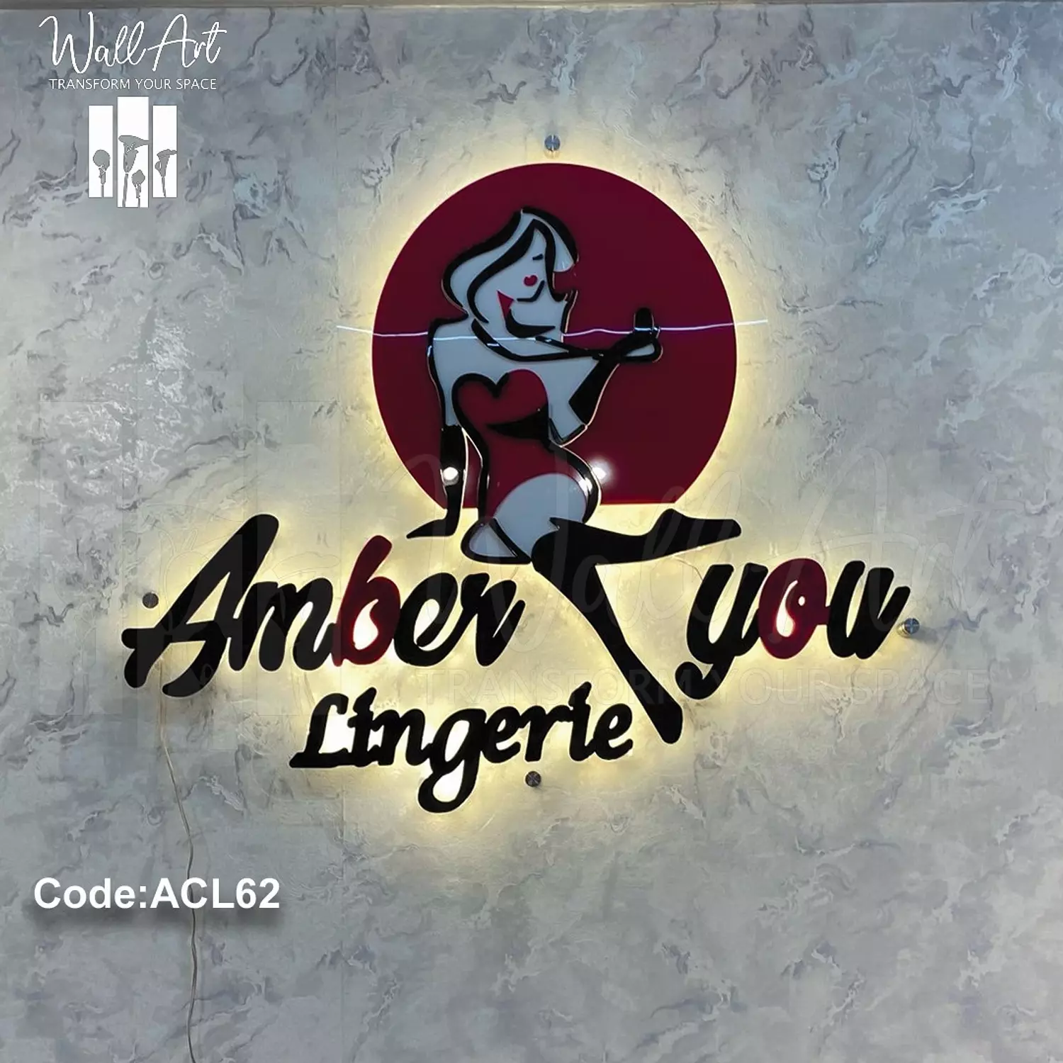 ACL62-Lighted Coloured Acrylic Sign  2