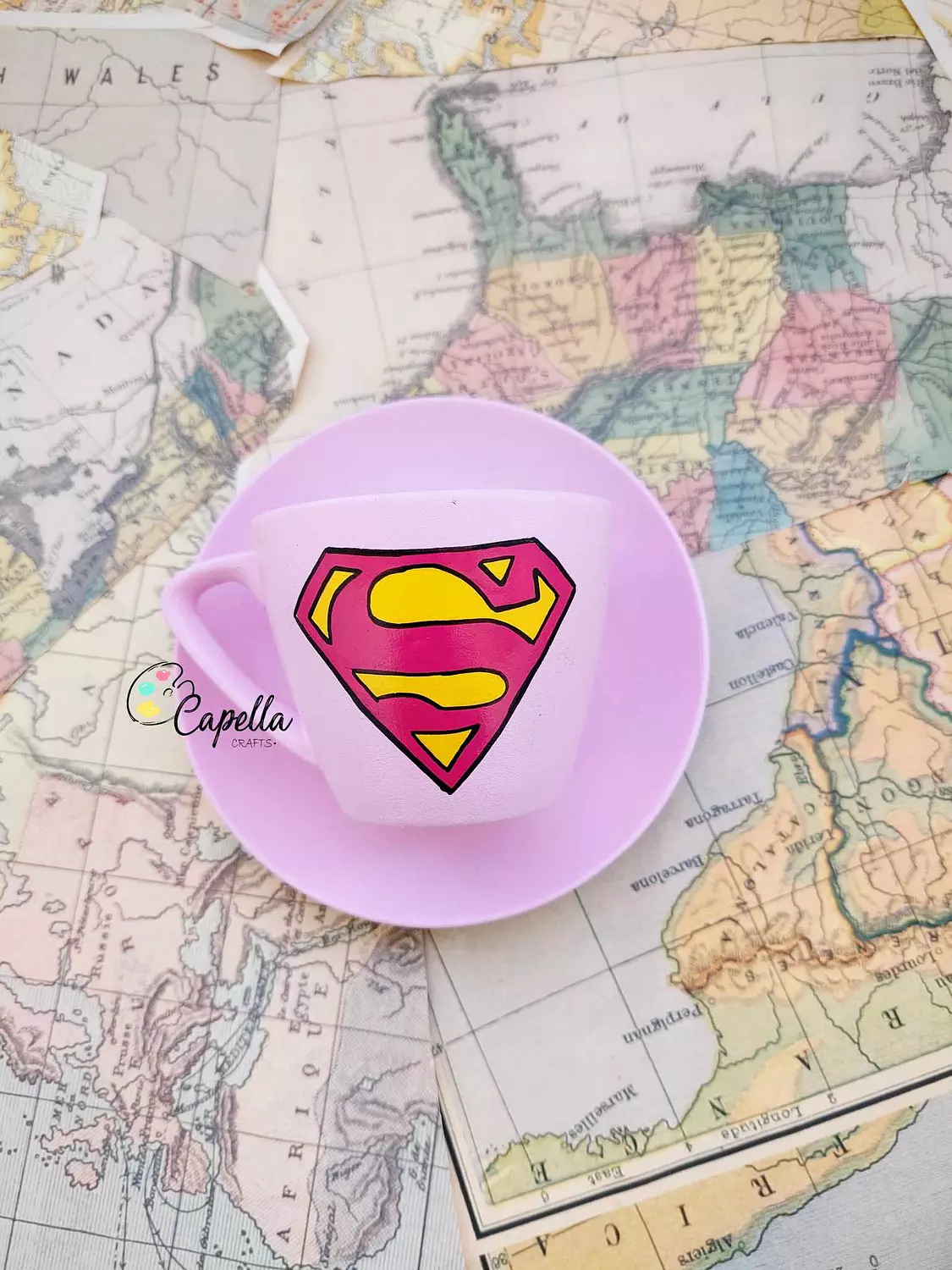 pink superwoman cup image