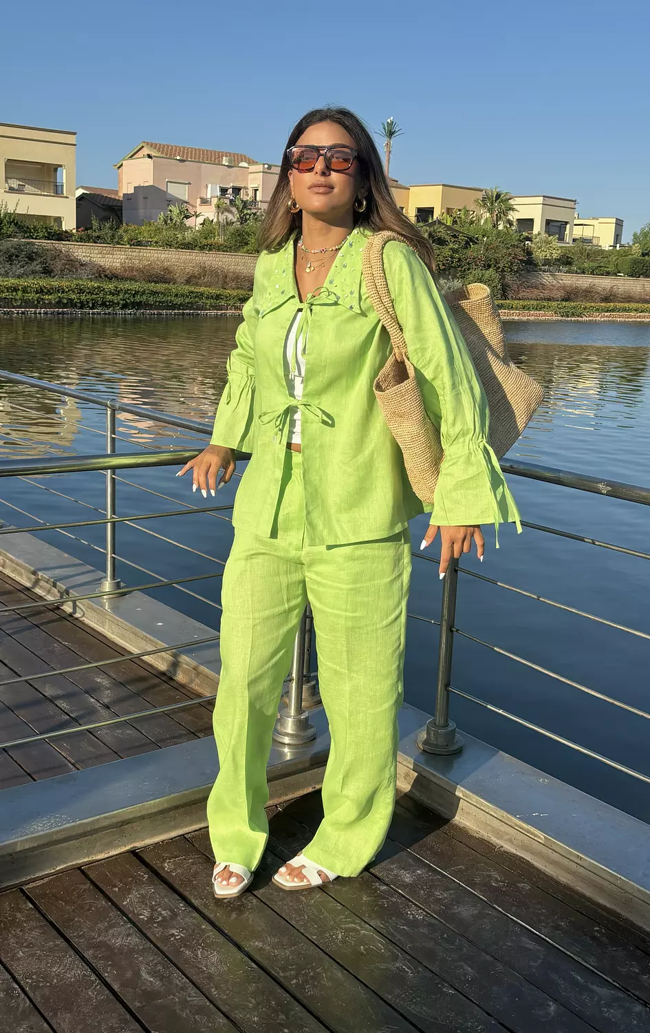  Apple Green Embellished Kimono  2