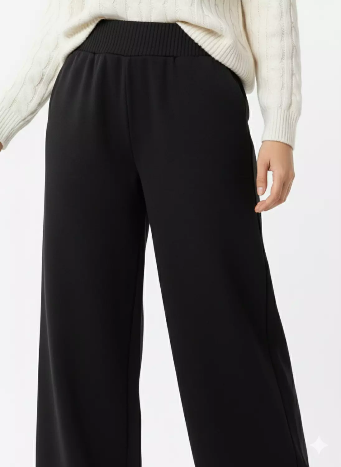Comfortable Wide-Leg Knit Trousers 3