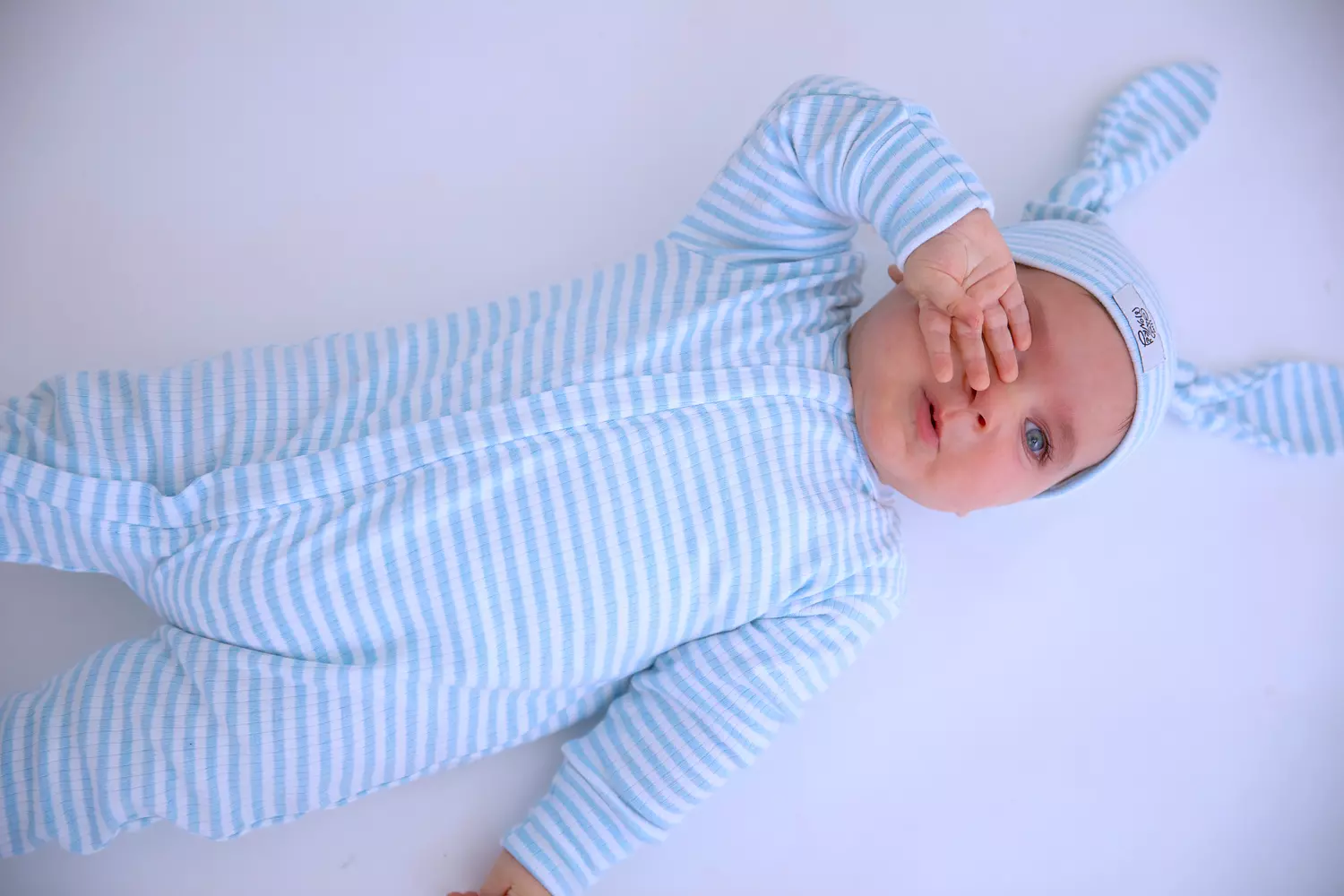 Bunbun organic baby blue set with beanie 7