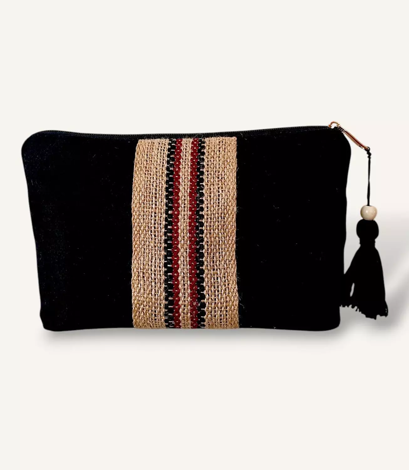 Black linen clutch  1