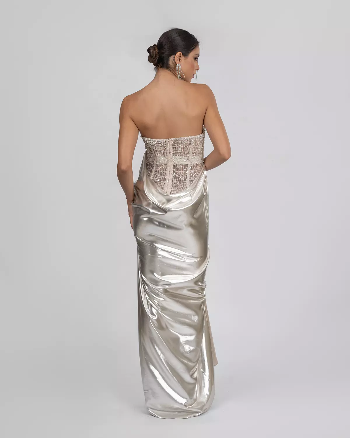 Metallic Strapless dress 6