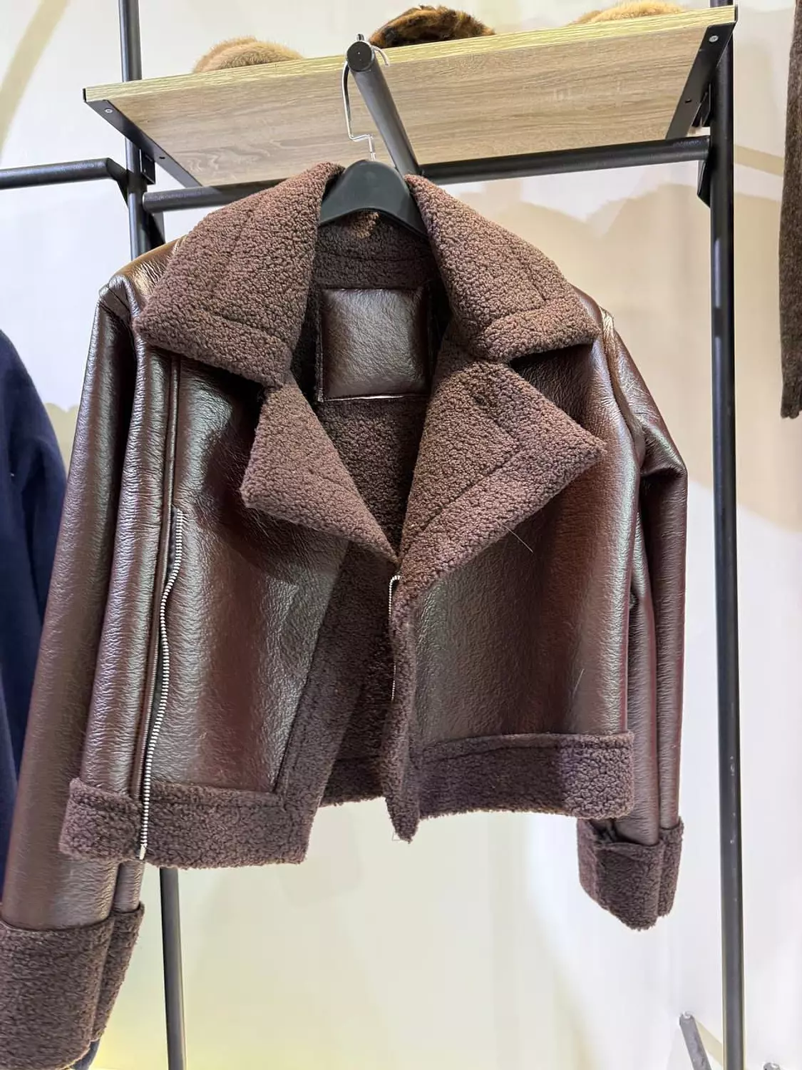 Wide Collar Faux Fur Jacket 7